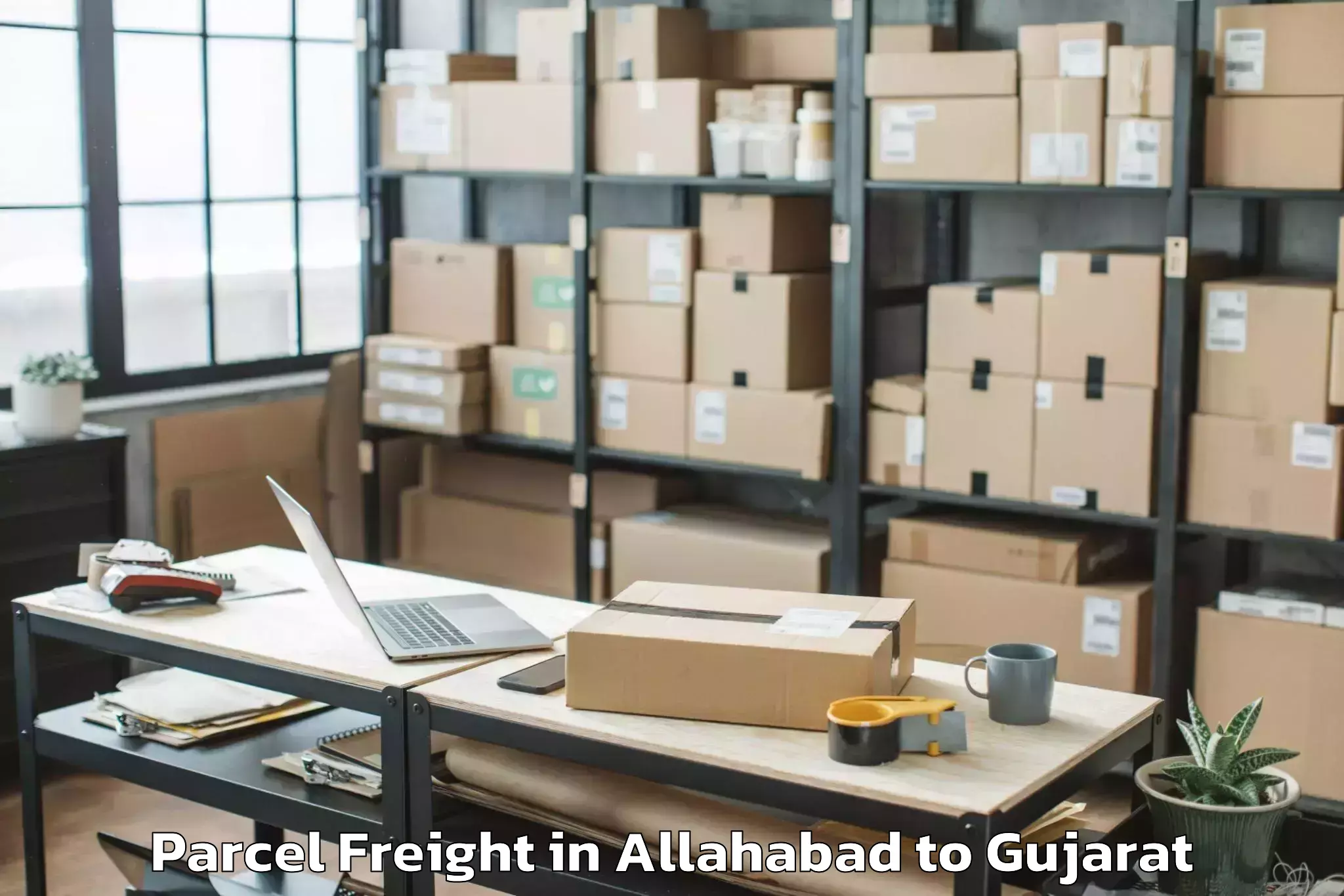 Trusted Allahabad to Keshod Airport Ixk Parcel Freight